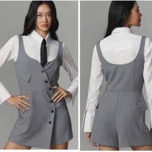 NWT Anthropologie Re Worked Blazer Romper clueless academia